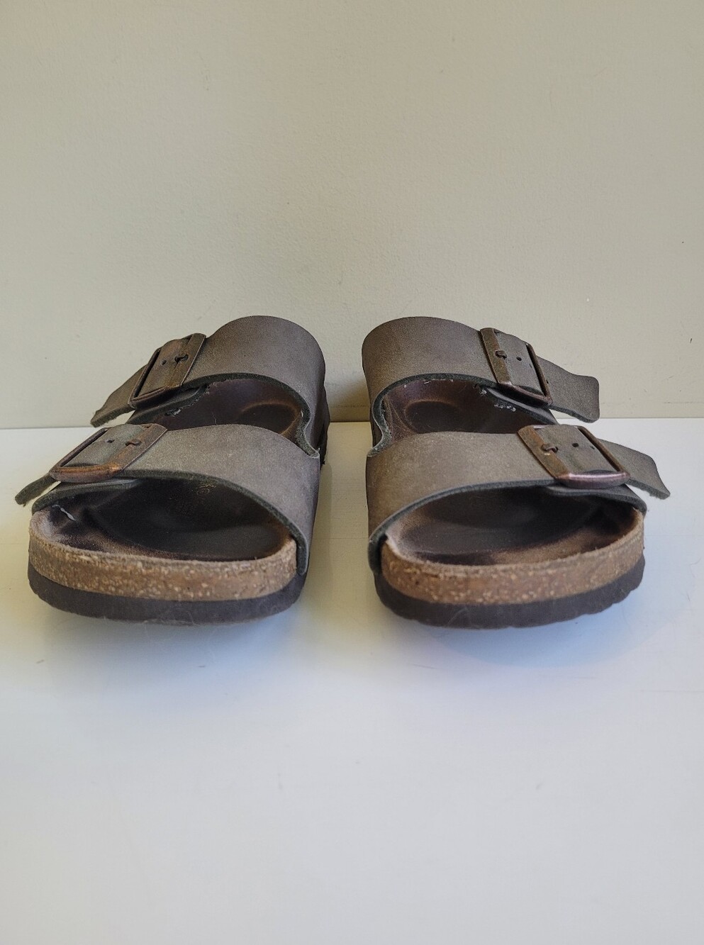 Birkenstock Arizona Footbed Double Buckle Slide Sandals in Taupe - Picture 4 of 8